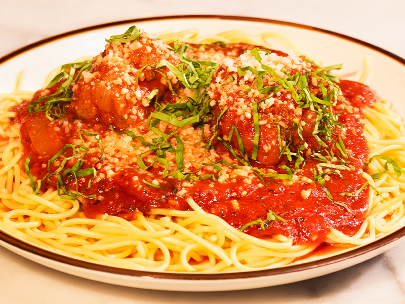 Spaghetti With Meatballs Or Sausage